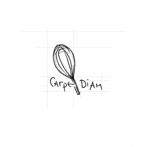 Эскиз тату венчик с надписью "Carpe Diem"