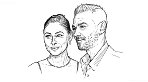 Эмма Уиллис и ее муж Мэтт Уиллис в портретной иллюстрации.