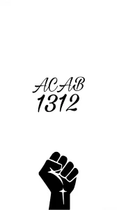 Татуировка ACAB 1312 с кулаком, символ протеста