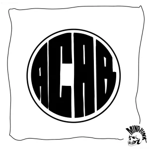 Татуировка ACAB в круге, черный контур