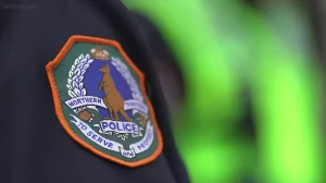 Патч NT Police с изображением кенгуру, короны и лавровых ветвей на темно-синей форме