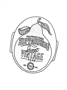 Черно-белый эскиз татуировки на тему пива: бочка, кегель, надпись Premium Copy Vintage Beer