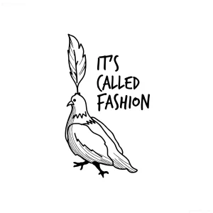 Эскиз татуировки с надписью IT'S CALLED FASHION внутри силуэта человека
