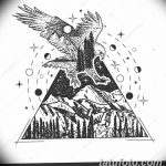 Vector creative geometric eagle tattoo art style design