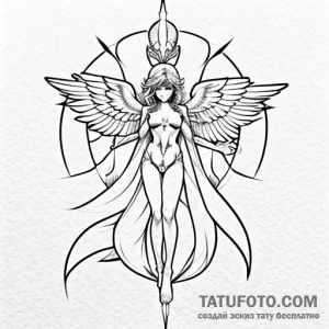 ангел — эскиз тату (№1748686747_0, 31.05.2025 10:19) — Tatufoto.com