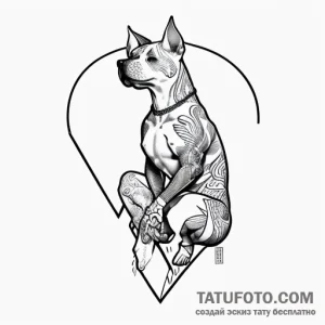 Pit bull terrier, tattoo line art, black and… — эскиз тату (№1748727785_0, 31.05.2025 21:43) — Tatufoto.com