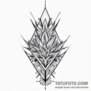 Aloe, artistic tattoo sketch, bold outlines,… — эскиз тату (№1748744709_1, 01.06.2025 02:25) — Tatufoto.com