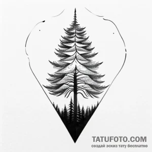 Fir trees, tattoo drawing outline, minimalist… — эскиз тату (№1748758169_0, 01.06.2025 06:09) — Tatufoto.com