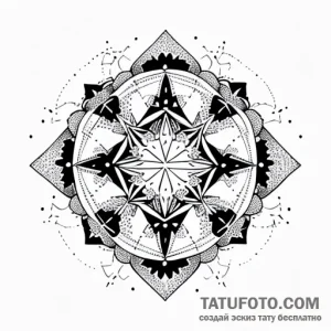 Aztec, artistic tattoo sketch, on a clean whi… — эскиз тату (№1748762794_0, 01.06.2025 07:26) — Tatufoto.com