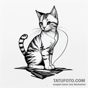 Kitten, concept art for tattoo, on a clean wh… — эскиз тату (№1748764446_0, 01.06.2025 07:54) — Tatufoto.com