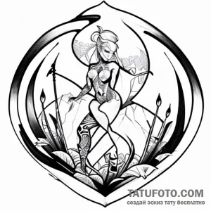 Narcissus, tattoo line art, on a clean white… — эскиз тату (№1748780304_0, 01.06.2025 12:18) — Tatufoto.com