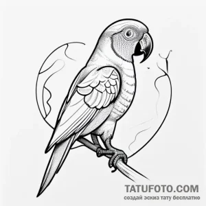 Parrot, tattoo drawing outline, on a clean wh… — эскиз тату (№1748785921_1, 01.06.2025 13:52) — Tatufoto.com