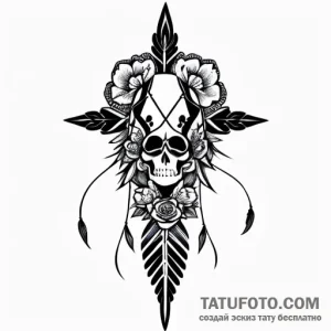 Indian, tattoo sketch design, on a clean whit… — эскиз тату (№1748800788_1, 01.06.2025 17:59) — Tatufoto.com