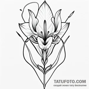 Lily, artistic tattoo sketch, fine lines, del… — эскиз тату (№1748801449_0, 01.06.2025 18:10) — Tatufoto.com