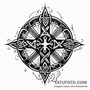 Celtic cross, artistic tattoo sketch, on a cl… — эскиз тату (№1748812351_1, 01.06.2025 21:12) — Tatufoto.com