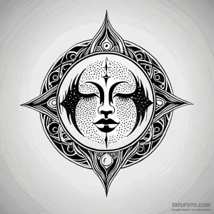 Moon, ink illustration for tattoo, dotwork sh… — эскиз тату (№1748817966_2, 01.06.2025 22:46) — Tatufoto.com