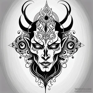 Devil, tattoo line art, minimalist approach,… — эскиз тату (№1748820639_0, 01.06.2025 23:30) — Tatufoto.com