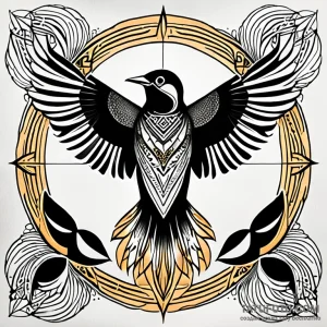 Bird, tattoo flash sheet design, on a clean w… — эскиз тату (№1748827423_0, 02.06.2025 01:23) — Tatufoto.com
