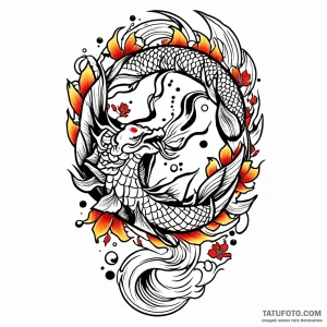 Kolovrat, tattoo sketch design, irezumi japan… — эскиз тату (№1748840810_0, 02.06.2025 05:06) — Tatufoto.com