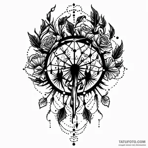 Dandelion, tattoo flash sheet design, on a cl… — эскиз тату (№1748842138_0, 02.06.2025 05:28) — Tatufoto.com