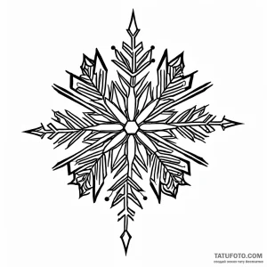 Snowflake, tattoo drawing outline, blackwork… — эскиз тату (№1748843890_0, 02.06.2025 05:58) — Tatufoto.com