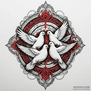 Doves, tattoo line art, sketch tattoo style,… — эскиз тату (№1748856264_1, 02.06.2025 09:24) — Tatufoto.com