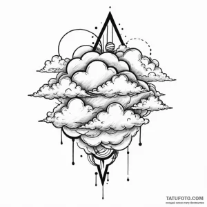 Clouds, tattoo sketch design, black and white… — эскиз тату (№1748856566_1, 02.06.2025 09:29) — Tatufoto.com