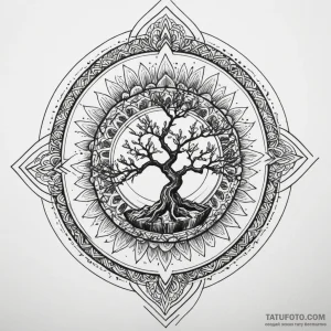 Bonsai, concept art for tattoo, black outline… — эскиз тату (№1748863352_0, 02.06.2025 11:22) — Tatufoto.com