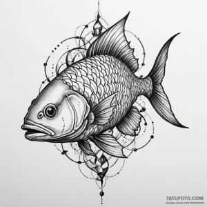 Fish, artistic tattoo sketch, rough sketchy l… — эскиз тату (№1748866414_0, 02.06.2025 12:13) — Tatufoto.com