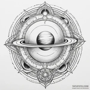 Saturn (planet), tattoo flash sheet design, b… — эскиз тату (№1748869465_1, 02.06.2025 13:04) — Tatufoto.com