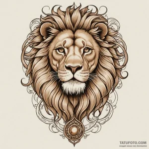 Lion, tattoo sketch design, on a clean white… — эскиз тату (№1748870038_1, 02.06.2025 13:13) — Tatufoto.com
