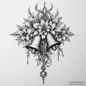 Bells (flower), concept art for tattoo, sketc… — эскиз тату (№1748871204_0, 02.06.2025 13:33) — Tatufoto.com