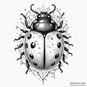 Ladybug, tattoo line art, stylized interpreta… — эскиз тату (№1748877107_0, 02.06.2025 15:11) — Tatufoto.com