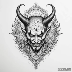 Devil, concept art for tattoo, highly detaile… — эскиз тату (№1748877280_1, 02.06.2025 15:14) — Tatufoto.com