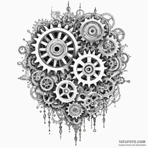 Gears, tattoo sketch design, bold outlines, t… — эскиз тату (№1748877453_0, 02.06.2025 15:17) — Tatufoto.com