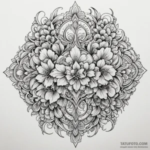 Lilac, tattoo line art, stylized interpretati… — эскиз тату (№1748878028_1, 02.06.2025 15:27) — Tatufoto.com