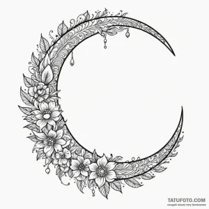 Crescent moon, tattoo flash sheet design, on… — эскиз тату (№1748878086_0, 02.06.2025 15:28) — Tatufoto.com