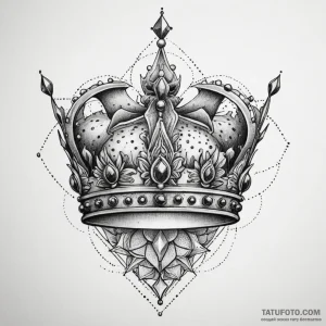 Crown, tattoo sketch design, on a clean white… — эскиз тату (№1748879303_1, 02.06.2025 15:48) — Tatufoto.com