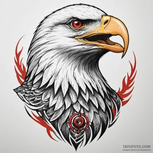Eagle, tattoo drawing outline, black and red… — эскиз тату (№1748879474_1, 02.06.2025 15:51) — Tatufoto.com