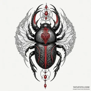 Scarab, tattoo sketch design, on a clean whit… — эскиз тату (№1748880110_1, 02.06.2025 16:01) — Tatufoto.com