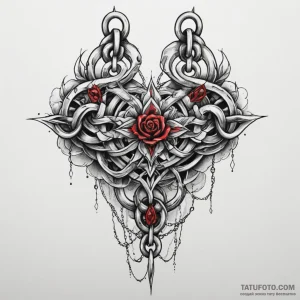Chain, tattoo line art, realistic black and g… — эскиз тату (№1748881505_1, 02.06.2025 16:25) — Tatufoto.com