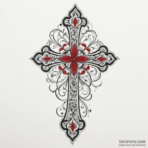 Orthodox cross, tattoo drawing outline, black… — эскиз тату (№1748882547_0, 02.06.2025 16:42) — Tatufoto.com
