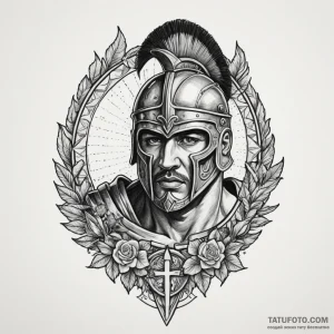 Gladiator, tattoo flash sheet design, on a cl… — эскиз тату (№1748887658_1, 02.06.2025 18:07) — Tatufoto.com