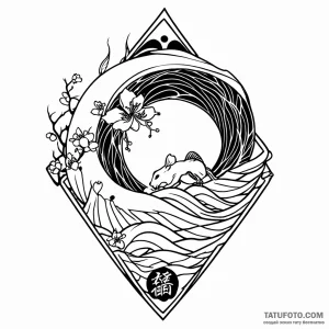 Rat, tattoo flash sheet design, black outline… — эскиз тату (№1748899191_1, 02.06.2025 21:19) — Tatufoto.com
