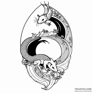 Rat, tattoo flash sheet design, black outline… — эскиз тату (№1748899246_0, 02.06.2025 21:20) — Tatufoto.com