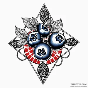 Blueberry, concept art for tattoo, stylized i… — эскиз тату (№1748899458_1, 02.06.2025 21:24) — Tatufoto.com