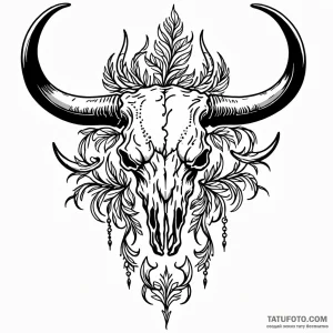 Bull skull — эскиз тату (№1748903800_0, 02.06.2025 22:36) — Tatufoto.com