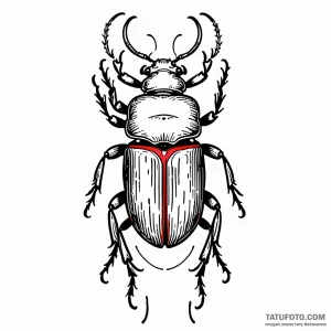 Beetle, ink illustration for tattoo, bold out… — эскиз тату (№1748905292_0, 02.06.2025 23:01) — Tatufoto.com