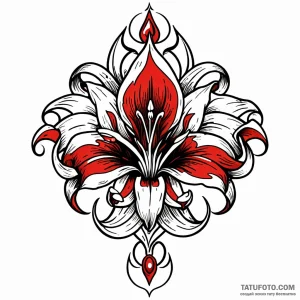 Heraldic lily, tattoo drawing outline, styliz… — эскиз тату (№1748905687_1, 02.06.2025 23:08) — Tatufoto.com
