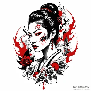 Yakuza (symbolism), tattoo sketch design, dot… — эскиз тату (№1748909070_2, 03.06.2025 00:04) — Tatufoto.com